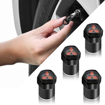 

4pcs Wheel Tire Valve Caps Cover Wheel Tire Parts Valve Stem Caps For Mitsubishis ASX Lancer Pajero Outlander L200 EVO Lancer EX
