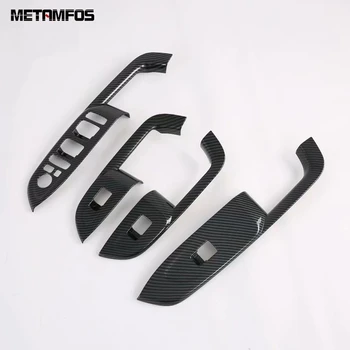 

For Hyundai Venue 2019 2020 Carbon Fiber Window Lift Switch Cover Trim Inside Armrest Frame Decoration Accessories Car Styling