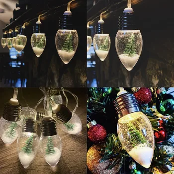 

Portable Ornaments Christmas Tree String Lights Gift Bedroom Seasonal Snow Globe Lamp Party Home Decor Battery Powered Wedding