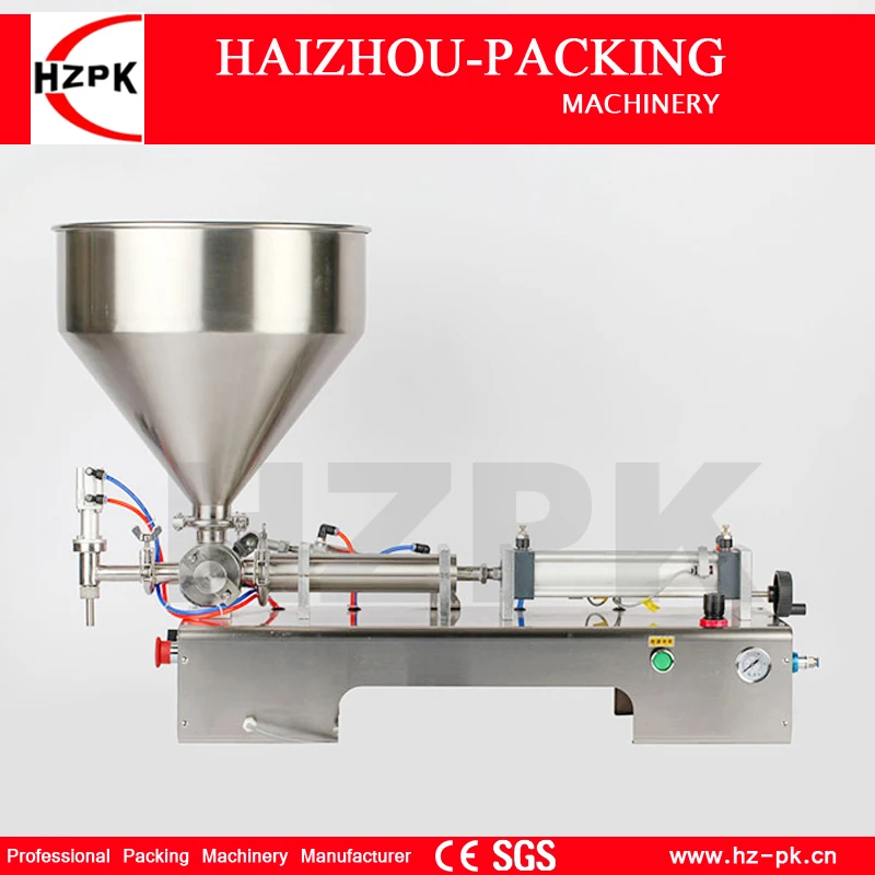 HZPK Semi-Automatic Stainless Steel One Nozzle Paste Filling Tomato Ketchup Small Industrial Packing Machine 10-100ml G1WGD100