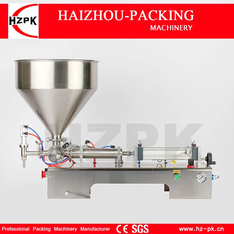 

HZPK Semi-Automatic Stainless Steel One Nozzle Paste Filling Tomato Ketchup Small Industrial Packing Machine 10-100ml G1WGD100