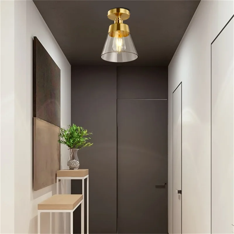 Luzes de Teto Luzes do Corredor Adequado para Casa Cobre Modernas Casa Decoração Criativa 8m 5 Luzes de teto de cobre de 8m,