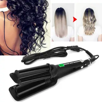 

Hair Curlers Professional Three-tube Curling Iron No Hurting Hair Electric Hair Curler 110-240V (EU Plug)