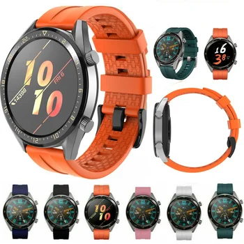 

22mm Silicone Watchband for Samsung Galaxy Huawei Watch GT Men Sweatproof Sport Rubber Replacement Bracelet Band Strap Blue