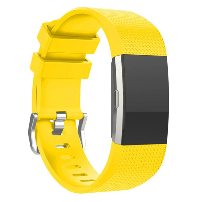 Новейший силиконовый браслет, ремешок на запястье, Смарт-часы, ремешок, мягкий браслет для часов, сменный смарт-браслет для Fitbit Charge 2 - Цвет: YELLOW