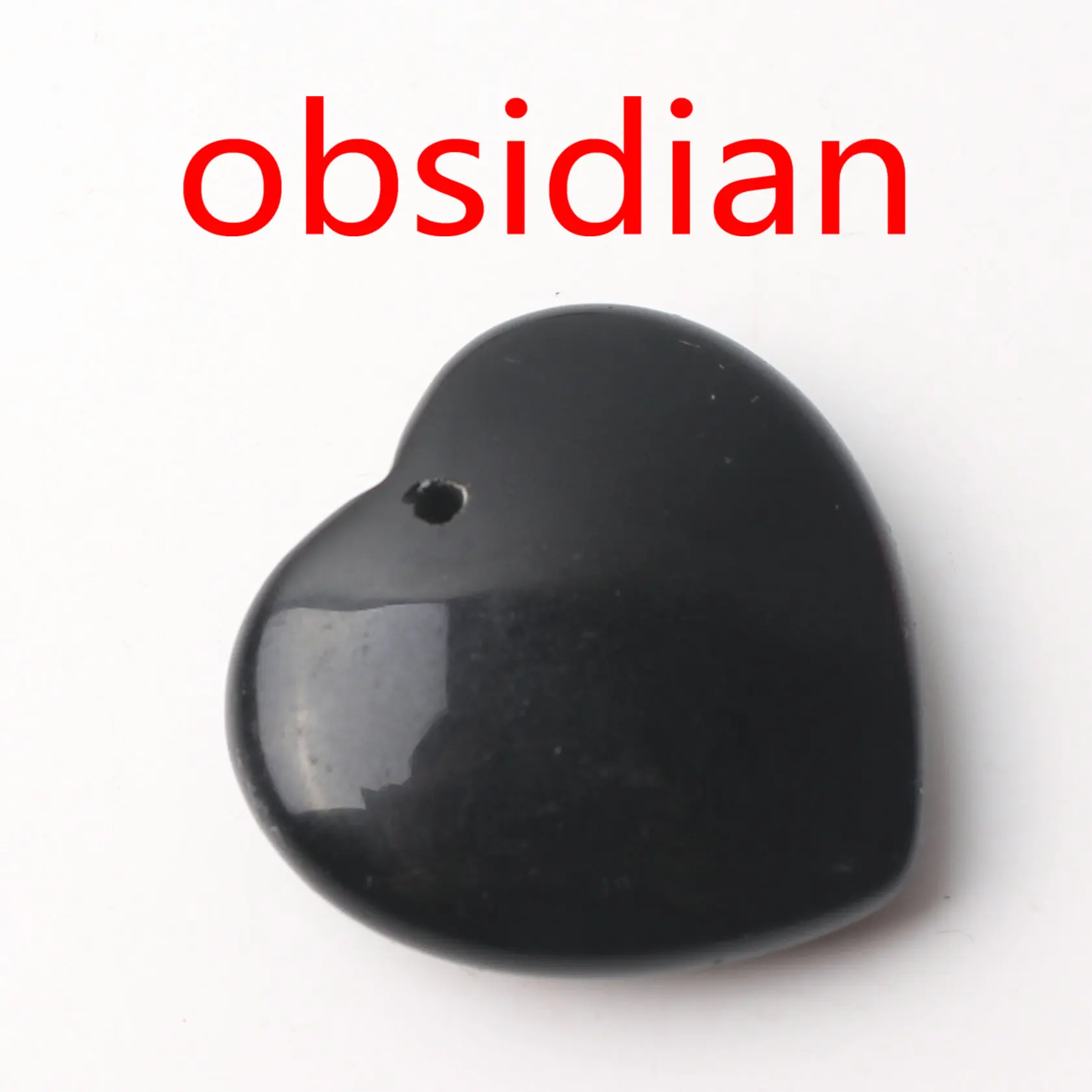 Obsidian Натуральный кристалл Аметист Роза Кварц сердце форма кулон с отверстием ожерелье аксессуары ювелирных изделий камень, реики целебный подарок - Цвет: Obsidian
