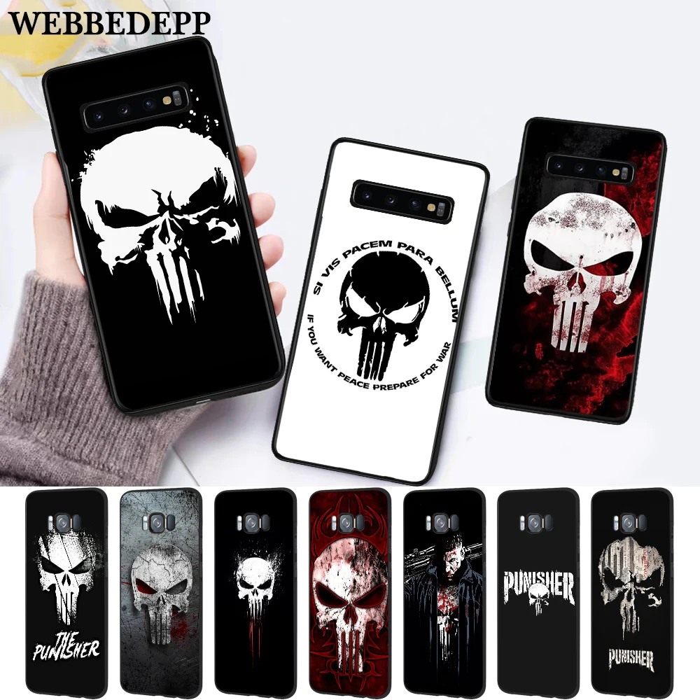 Прочный силиконовый чехол Punisher для Samsung S6 Edge S7 S8 Plus S9 S10 S10e M10 M20 M30 M40|Бамперы| |