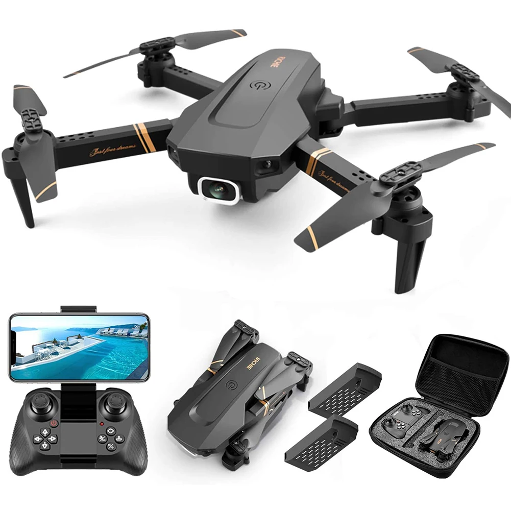 Ofertas Especiales Dron plegable de carreras con WiFi para niños, cuadricóptero de control remoto con cámara, Modo para mantener la altitud, juguetes de regalo, V4 Lnwy3Bj7GNG