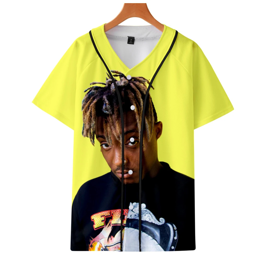 juice wrld летние бейсбольные рубашки с 3D принтом, модная повседневная Уличная одежда с коротким рукавом, одежда для косплея