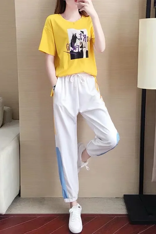 

Summer Wear 2019 New Style Sports WOMEN'S Suit Loose-Fit Korean-style Casual Western Style Online Celebrity French Non-mainstrea
