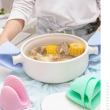 4 шт. силиконовый кухонный Органайзер изолированные зажимы для теплового горшка для микроволновой печи перчатки с зажимом для горячей пластины с защитой от ожогов уплотненные кухонные аксессуары