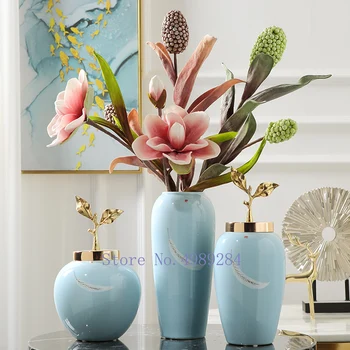 

Modern Chinese Style Ceramic Vase Retro Handmade Desktop Flower Arrangement Crafts Home Decoration Flowers Vases Wedding