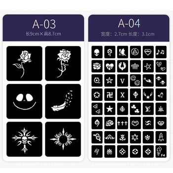

5pcs Henna Tattoo Stencil Drawing Template Mixed Design Tattoo Sticker for Semi Permanent Makeup Microblading Supplies Body Art