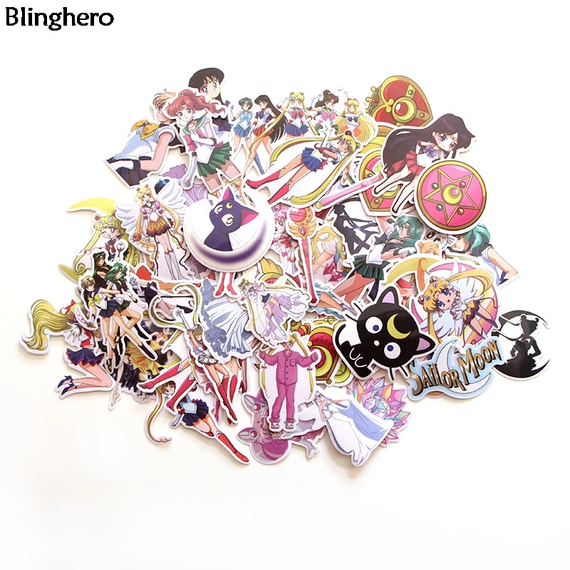 10 компл./лот Blinghero Сейлор Мун 56 шт./компл. мультфильм Стикеры s для рук милые Чемодан Стикеры наклейка ноутбук Стикеры s BH0130