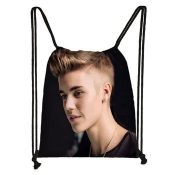 

Custom Justin Bieber Drawstring Bag Daypack Kids Satchel Casual Backpack Teenager Storage Bag Women Men 32x38cm*18-1031-35