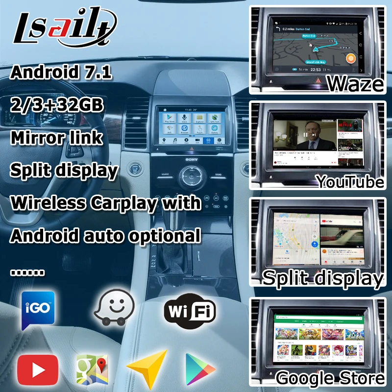Android/carplay интерфейс коробка для Ford Телец gps навигация видео интерфейс SONY синхронизация 3 Зеркало Ссылка waze youtube по Lsailt