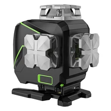 Huepar S04CG z twarde etui, funkcja Bluetooth i na zewnątrz tryb impulsowy 4D zielony wiązka laserowa poziom lasera, 16 linii poziom lasera