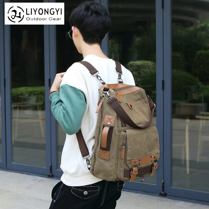 

Creative-Casual Canvas Single Backpack Europe And America Retro Multi-functional Hand MEN'S AND WOMEN'S Computer School Bag