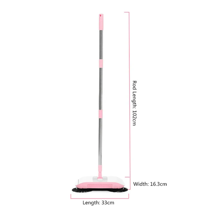 2 in 1 Hand Push Lazy Cleaning Sweeping Broom Set Home Sweeper with Rags LAD-sale