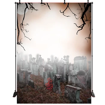 

Acejoker Halloween Backdrop Photography for Party Fantasy Forest Cemetery Customized Vinyl Background Photo Studio Props