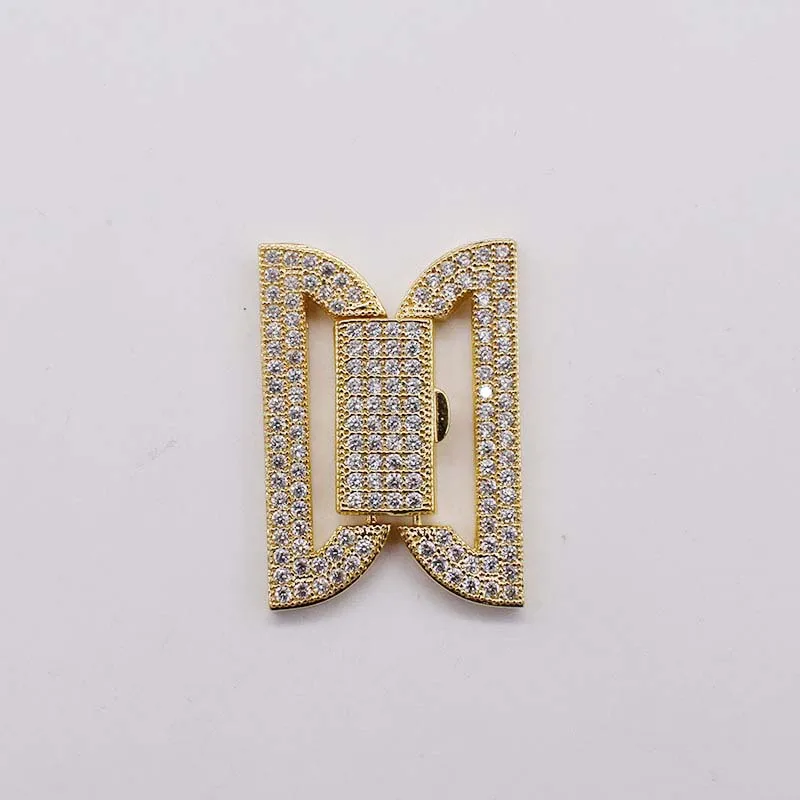 2pcs/lot 33x23mm Women's High Qualit Classic Zircon, multi-row bracelet clasp accessories