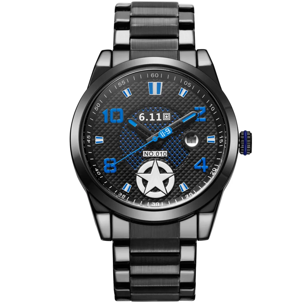 

Fashion No-010b Light Waterproof Energy Saving Environmentally Friendly Calendar Opto-electronic Watch Watch Men Steel Watch