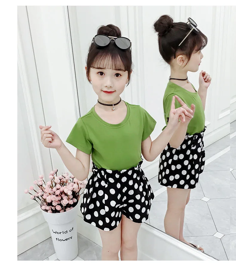 White Black Dot Teenage Kids Shorts Loose High Waist Summer Shorts Girls Little Children Clothing Fashion Bottoms 2019 New 4 5 6 7 8 9 10 11 12 13 14 15 years toddler big  litlle kids shorts for girls  (3).jpg