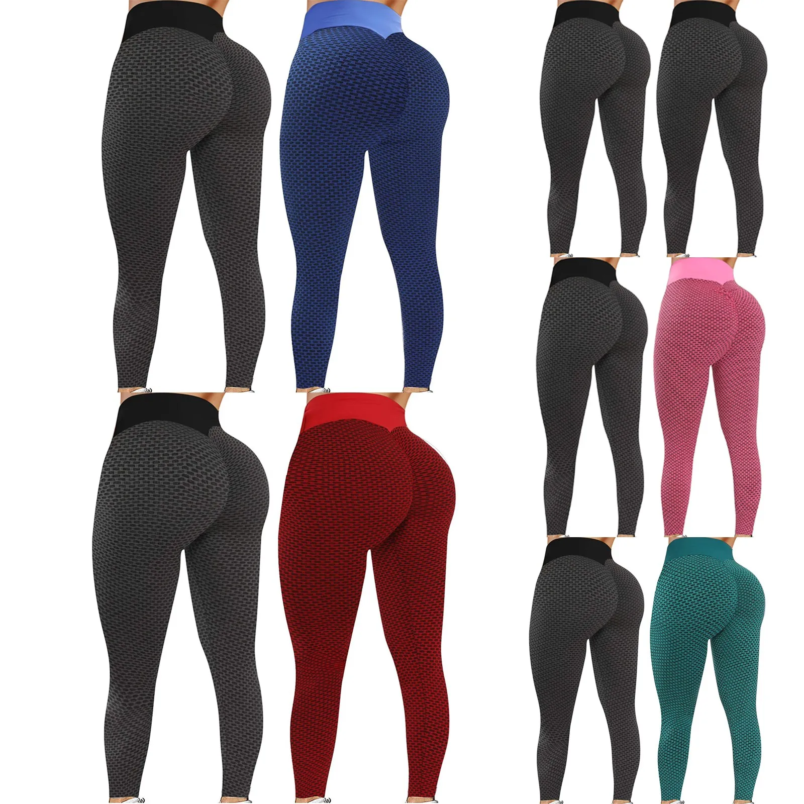 Mallas Push Up anticelulitis para mujer, Leggings negros sexys de cintura alta para entrenamiento, Jeggings de talla grande