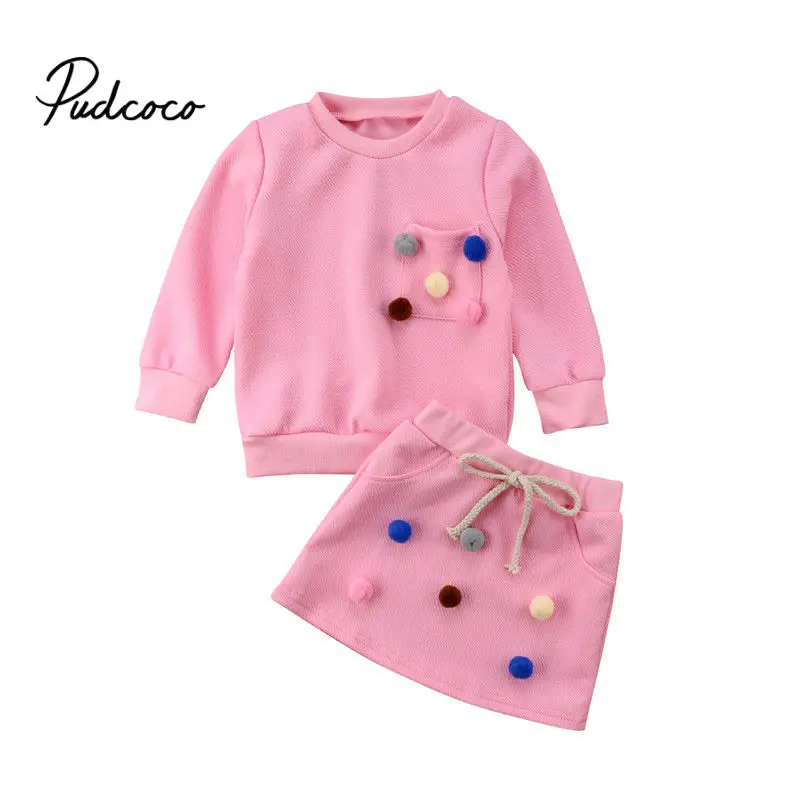 Осень 2019 детская одежда для маленьких девочек толстовка с длинным рукавом +