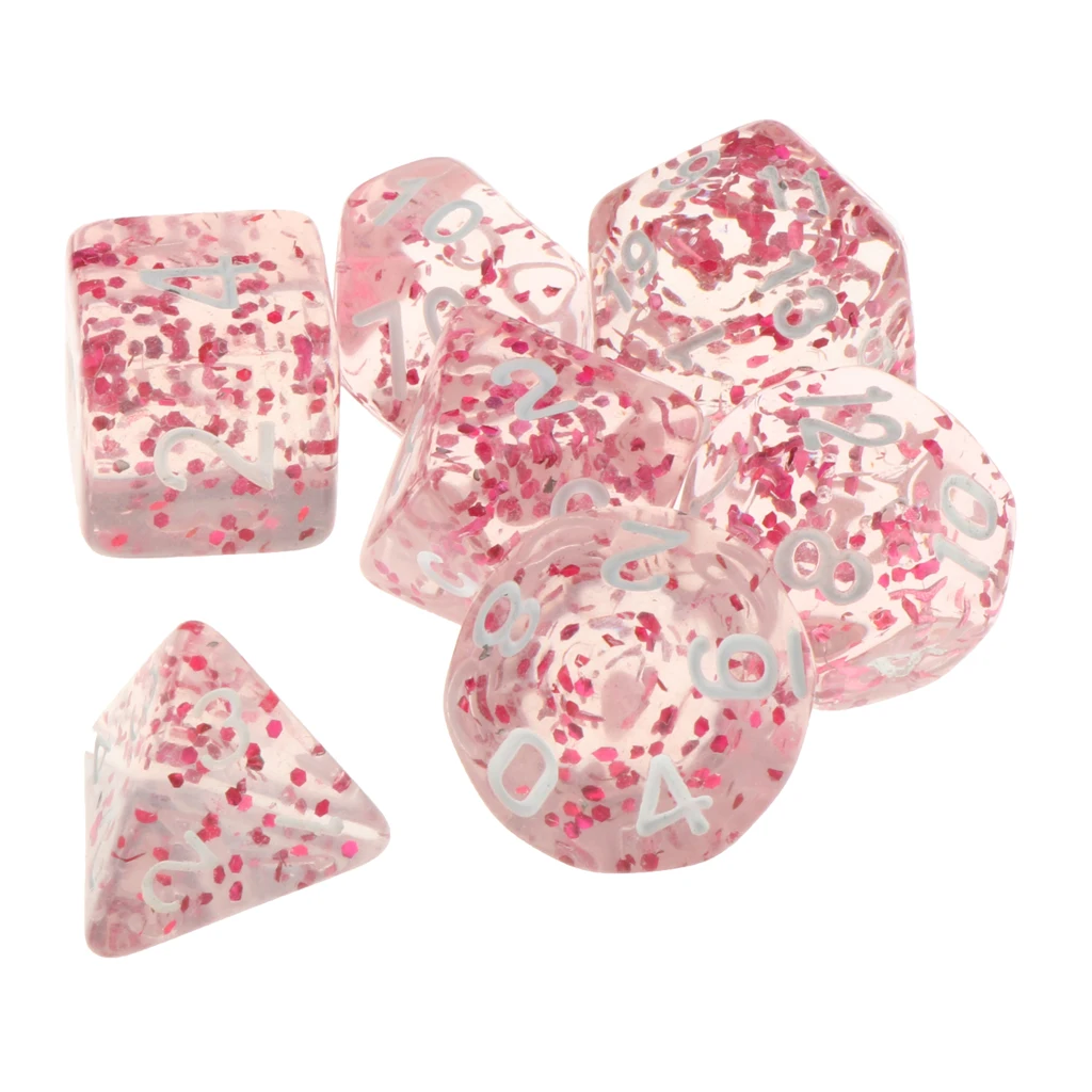 Pack of 7 Polyhedral Dices Table Board Games Party KTV for Dungeon & Dragons DND Dice Set Party Game Dices Hobby & Collectibles