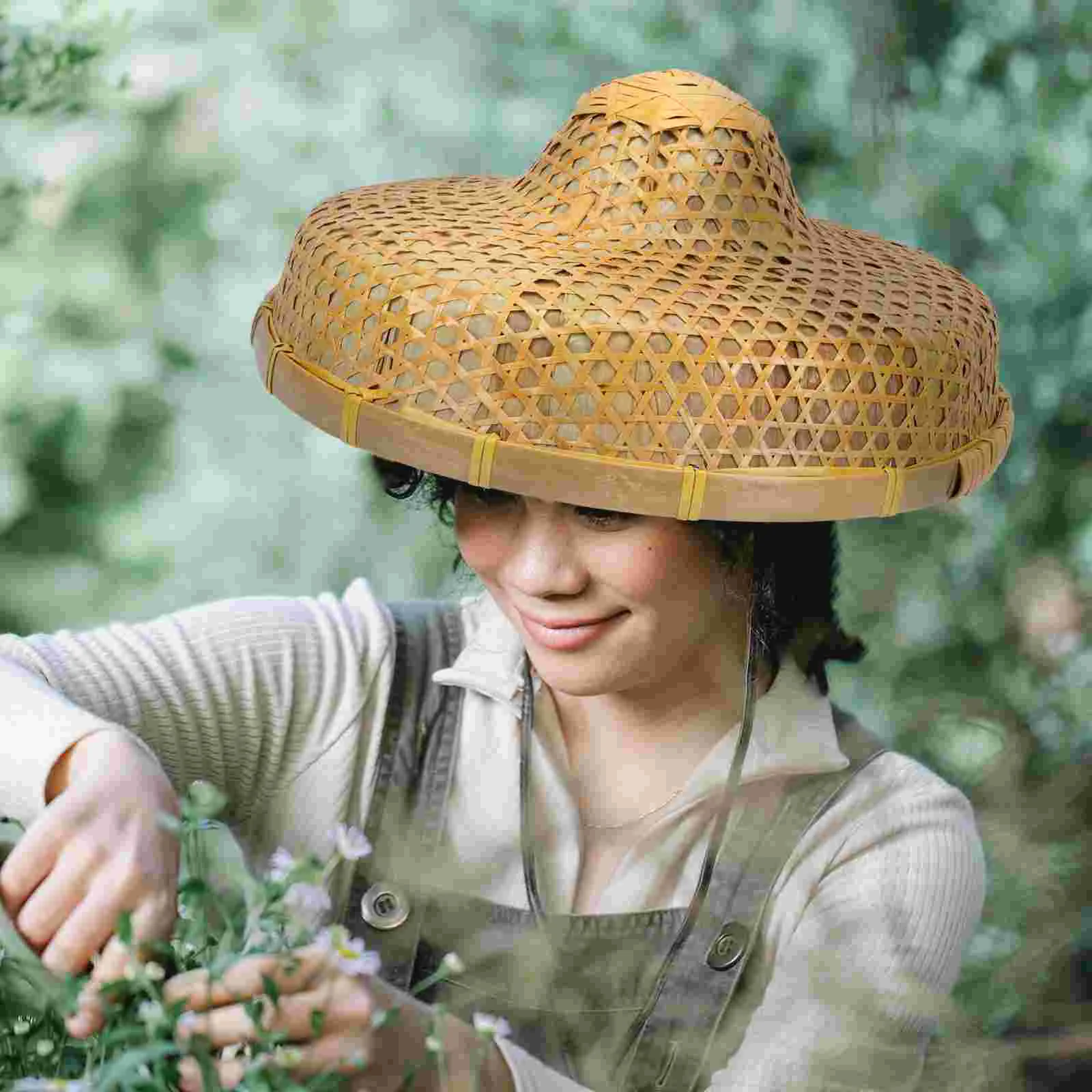 1pc Retro Bamboo Hat Vietnamese Style 