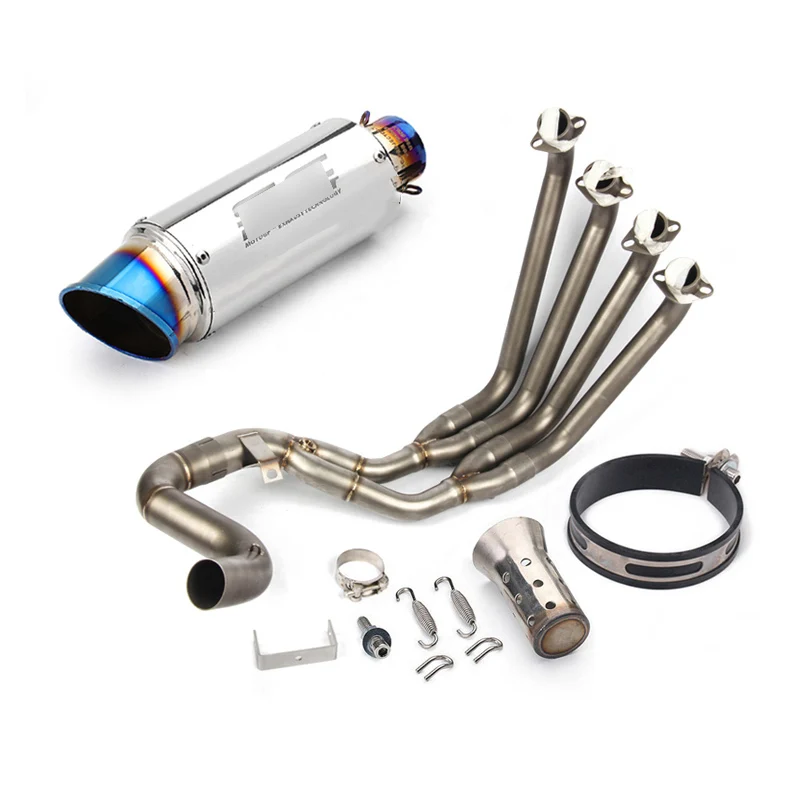 Полная выхлопная система для Honda CBR650F мотоциклетный коллектор Mid Link Pipe slip on 51 мм выхлопная труба глушителя со съемным DB Killer - Цвет: B