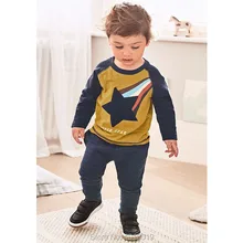 Комплекты одежды для маленьких мальчиков хлопковая футболка с длинными рукавами и штаны Детский костюм из 2 предметов Новинка года, Bebe, детские топы, футболки, верхняя одежда для детей 2-7 лет