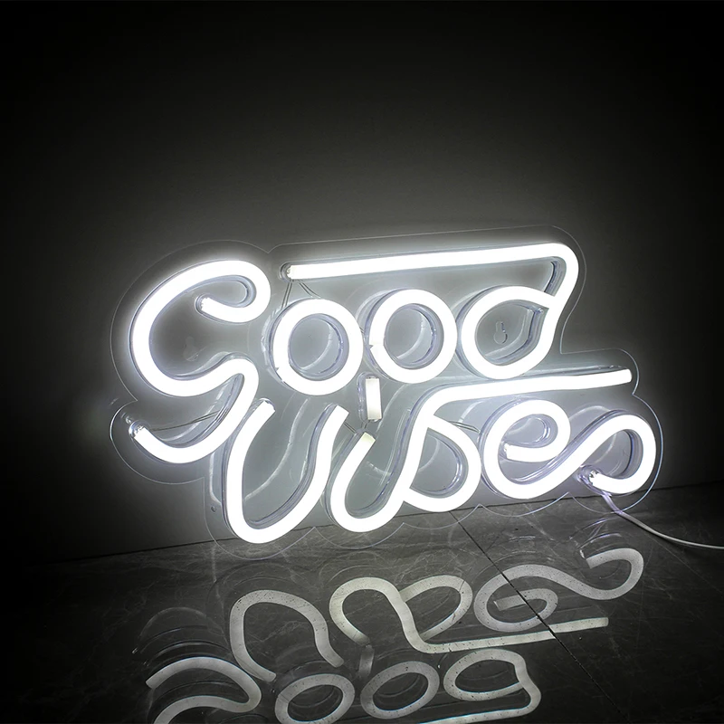 

Wanxing Good Vibes Neon Signs Neon Lights For Decor Light Lamp Bedroom Beer Bar Pub Hotel Party Restaurant Game Room Wall Art