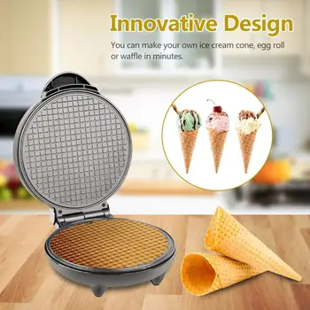 

Electric Crispy Egg Roll Maker Omelet Sandwich Iron Crepe Baking Pan Waffle Pancake Oven DIY Ice Cream Cone Machine EU UK Plug