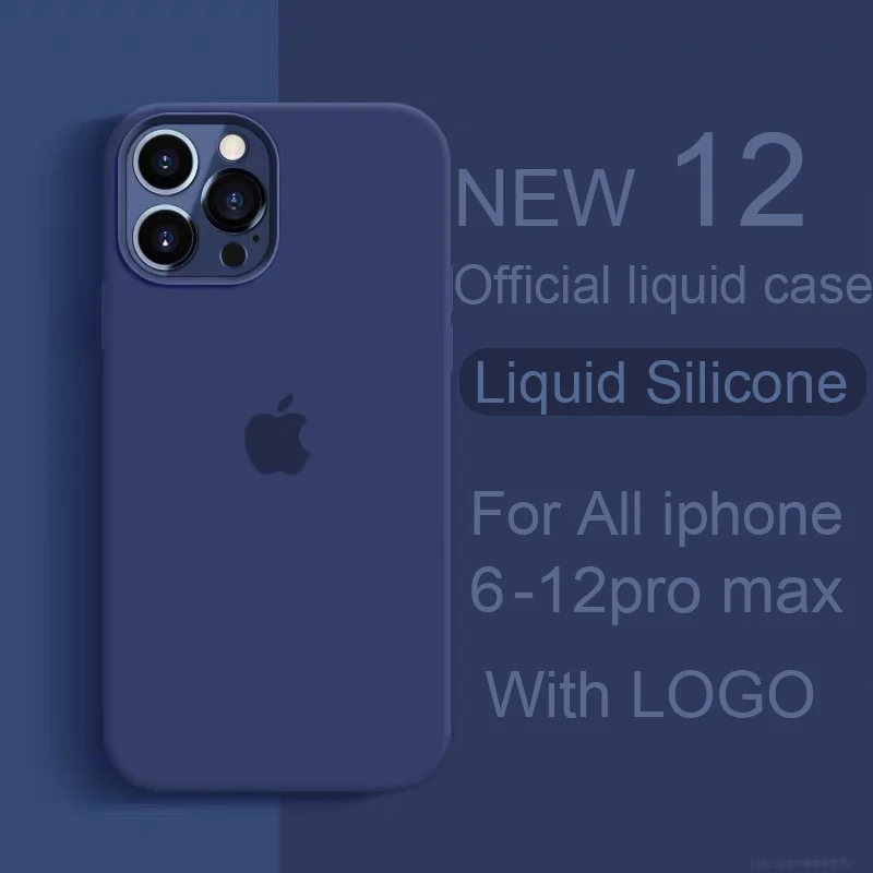 Official With LOGO Silicone Case For iphone 12 pro max 7 8 6 6s plus Case For apple iphone 11 pro max xr xs max x se 2020 Cover|Phone Case & Covers| - AliExpress