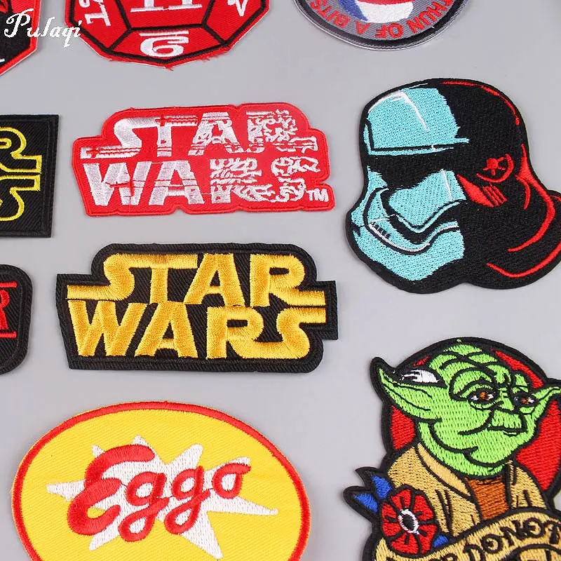 

Military Style Patch Embroidered Patches For Clothing Stripes Badge Iron Applique On Clothes Patches Star War parches naszywki