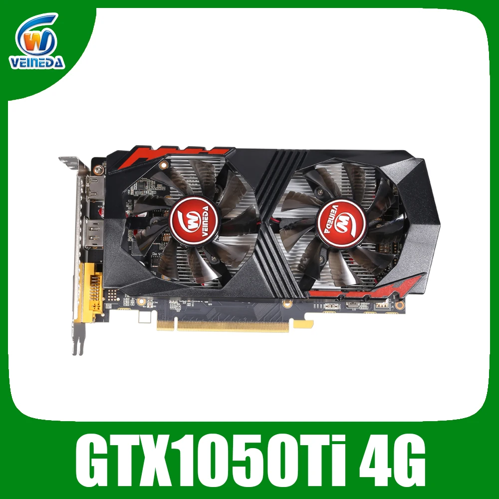 Видеокарта Veineda GTX1050Ti 4 Гб 128 бит 1290/7000 МГц видеокарта для игр nVIDIA Geforce|Графические