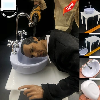 

1/6 Scale Ratio Scene Accessories Bar Toilet White Wash Basin Set Plastic Model Fit 12 Inch Action Figure Doll Toys