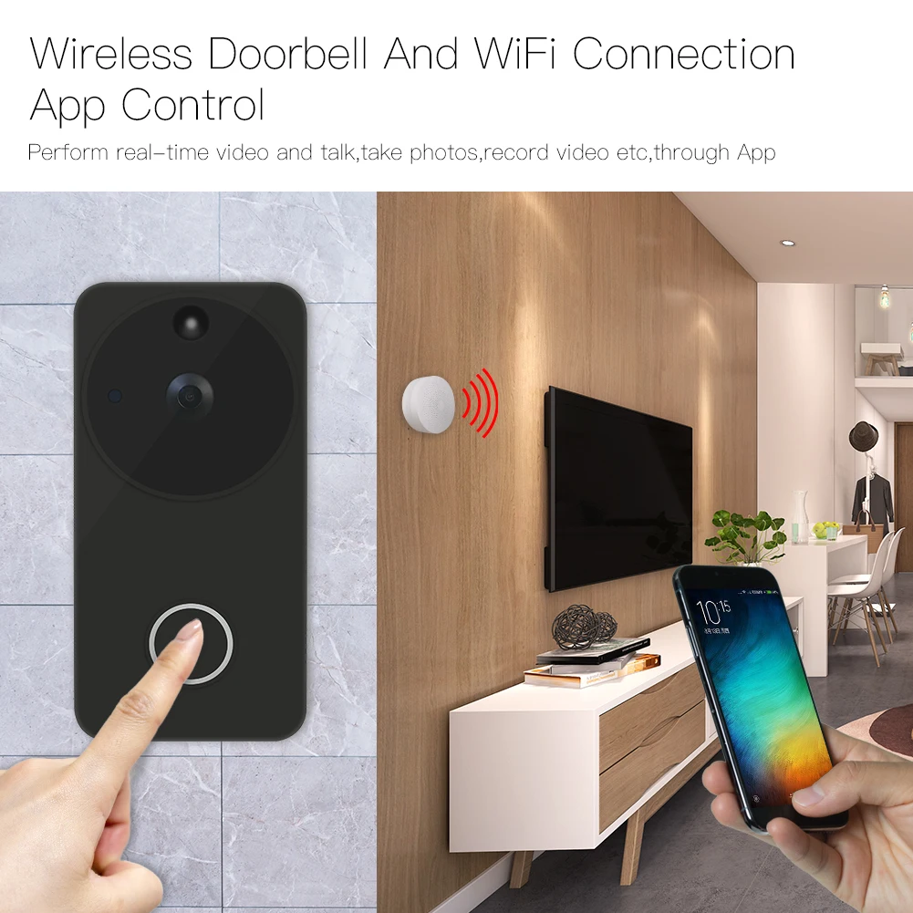 Tuya Smart Life беспроводной умный видео дверной звонок камера Full HD PIR Обнаружение движения камера ночного видения работа с Alexa Echo Show