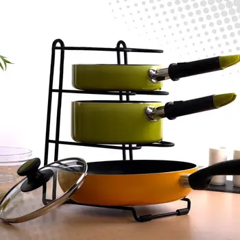 

Multifunctional Creative High Quality Kitchen Storage Shelves Stainless Steel Kitchen Multiple Layers Thickened Pan Dishes Rack