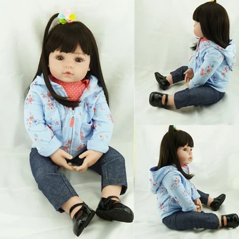 

58cm Bebes Reborn Doll Soft Silicone Reborn Girl Toddler Baby Dolls Stuffed Lifelike Alive Doll Cosplay Christmas Surprice Gifts