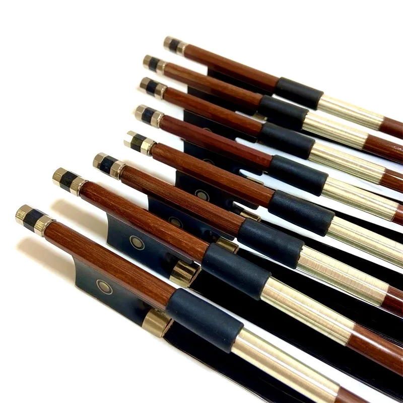 10pcs Advanced brazilwood student 4/4,3/4,1/2 violin bow Fiddle Bow,ebony frog,black horesehair horsetail
