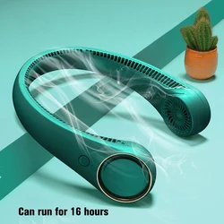 Hanging Neck Small Fan Portable Mini Outdoor USB Mute Rechargeable Three-Speed Mode To Leafless Natural Wind 360° Surround Fan