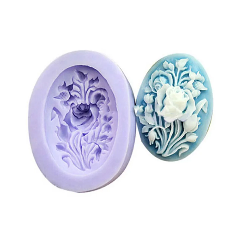 New Rosettes Soap Silicone Mold Cake Decoration Chocolate Baking Mold Tool Romantic Aromatherapy Soap SQ0063