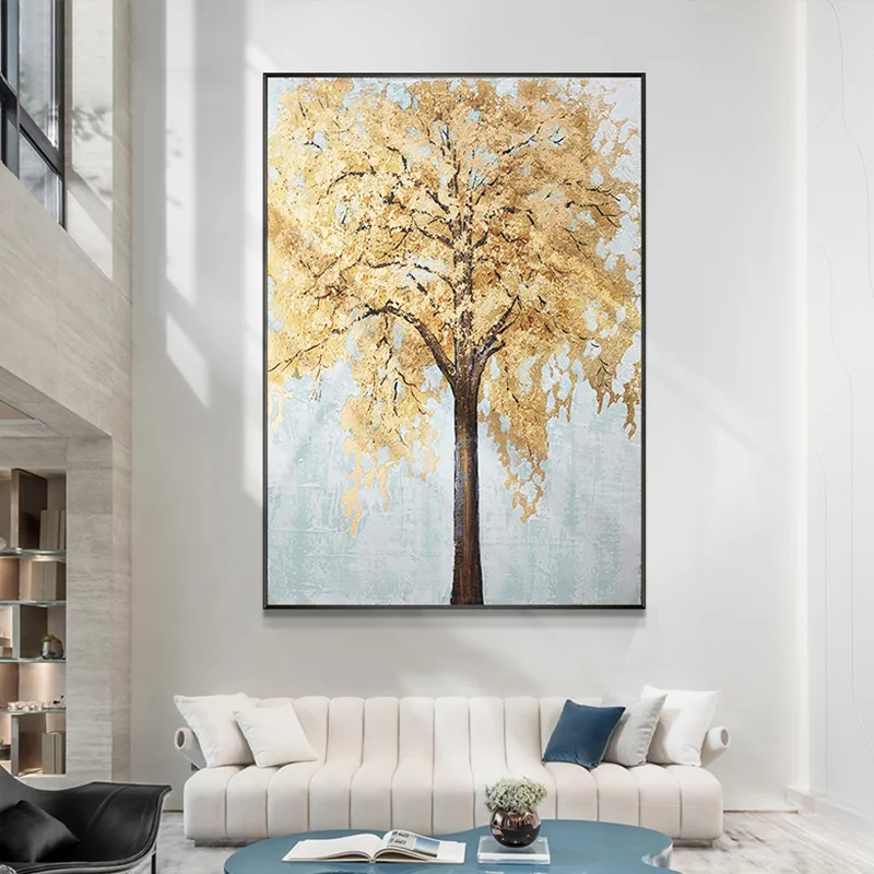 

Wall Art Canvas Painting Abstract Golden Tree Painted On Canvas Frameless Picture Decoration For Live Room Home Decor Gift