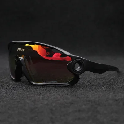 Ftiier 5 линзы TR90 поляризованные велосипедные солнцезащитные очки полная оправа спортивные очки велосипедные солнцезащитные очки для рыбалки красочные - Цвет: 5 lens black