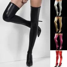 

Sexy Fashionable Popular Thigh High Knee Socks Women PU Leather Stockings Simplicity Beautiful Over Knee Long Stockings