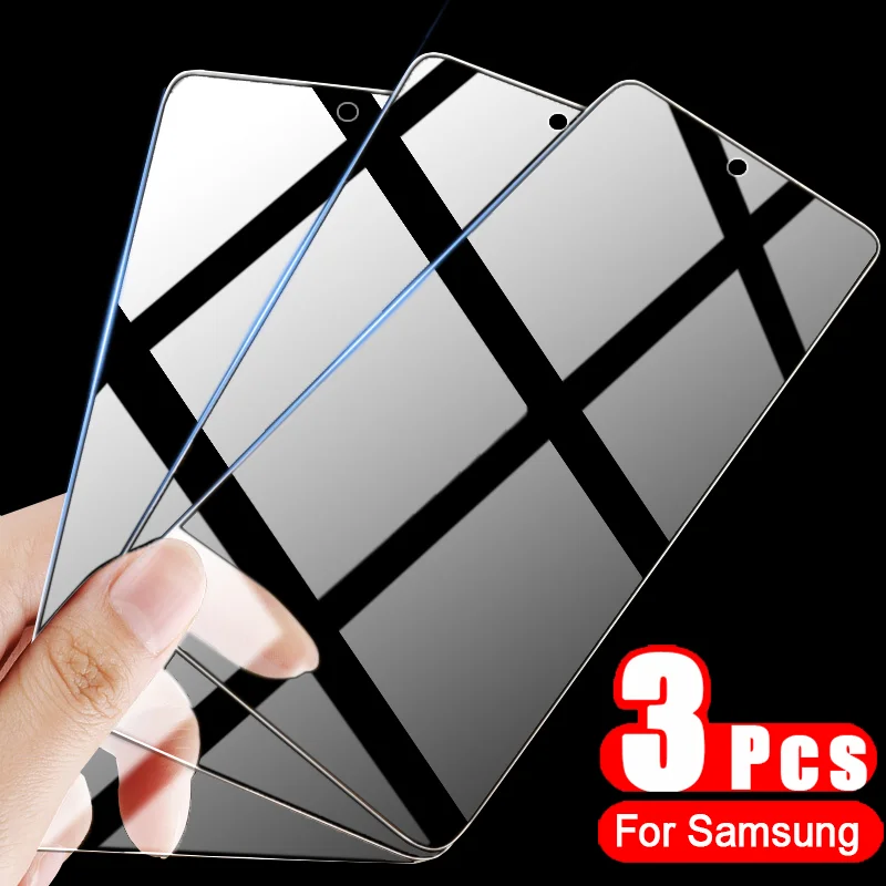 3 piezas de vidrio templado para Samsung Galaxy A50 A51 A70 A71 A30S A50S A9 A7 2018 Protector de pantalla de cristal para Samsung M51 M20 M30S película