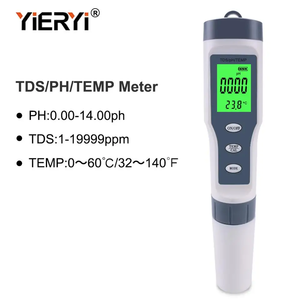 TDS рН-метр PH/TDS/EC/измеритель температуры Цифровой Измеритель Качества Воды Тестер для бассейнов, питьевой воды, аквариумов - Цвет: TPH01138A